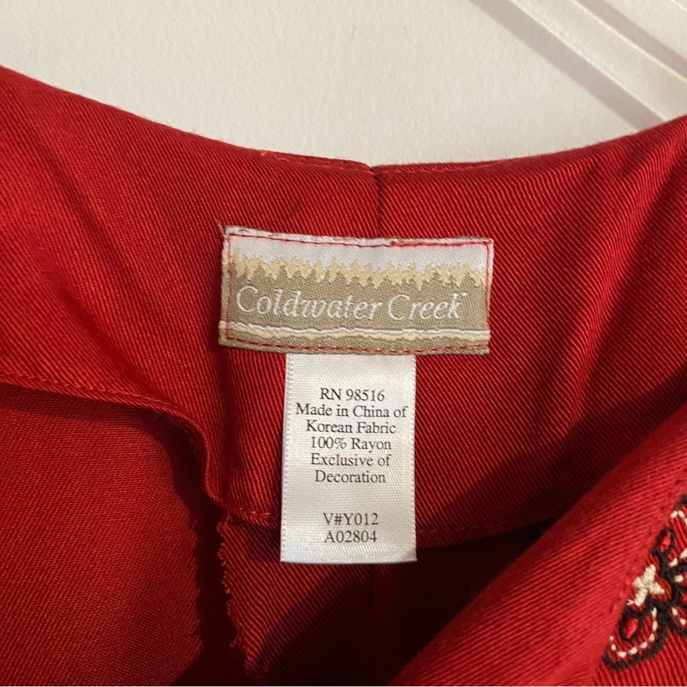 Lagenlook Full length Red embroidered Maxi Dress Coldwater Creek Womens size 3X - Picture 8 of 10